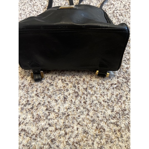 HCL Signature  Black Leather Zip Pocket Backpack‎ Vintage Bag Made in Germany